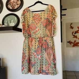 BNWOT Boho Axtec Print Day Dress